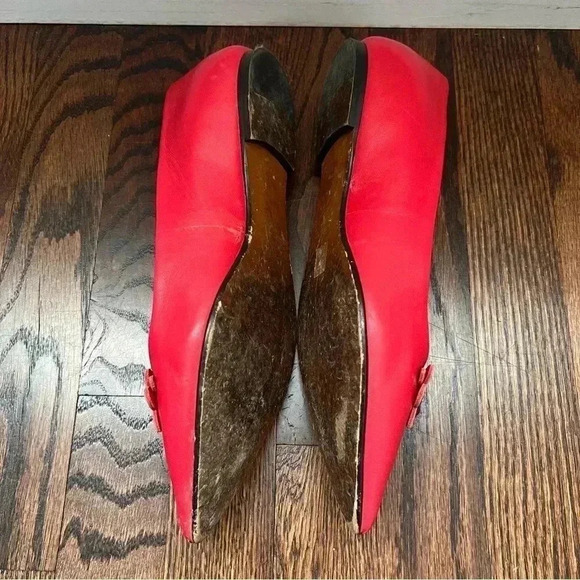 Coach Flat With Floral Applique Tea Rose Red FG1862 Women’s Size 8.5 B Slip On - Picture 8 of 16